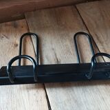School coat rack 2 hooks patinated metal matte black deco dp 0423030