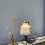 Fringed lamp and bronze base