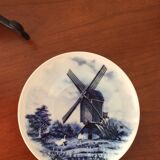 Assiette Delft bleu décorée à la main vintage
