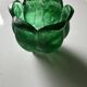 Green glass paste emptying cup from the Art Deco period