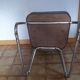 Roneo industrial office chair in green faux leather with vintage chrome from the 1950s.