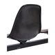 Tandem bench with brown Naugahyde pad shell chairs by Charles and Ray Eames for Herman Miller
