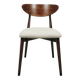 Chaise scandinave en bois et tissu écru