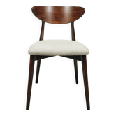Chaise scandinave en bois et tissu écru