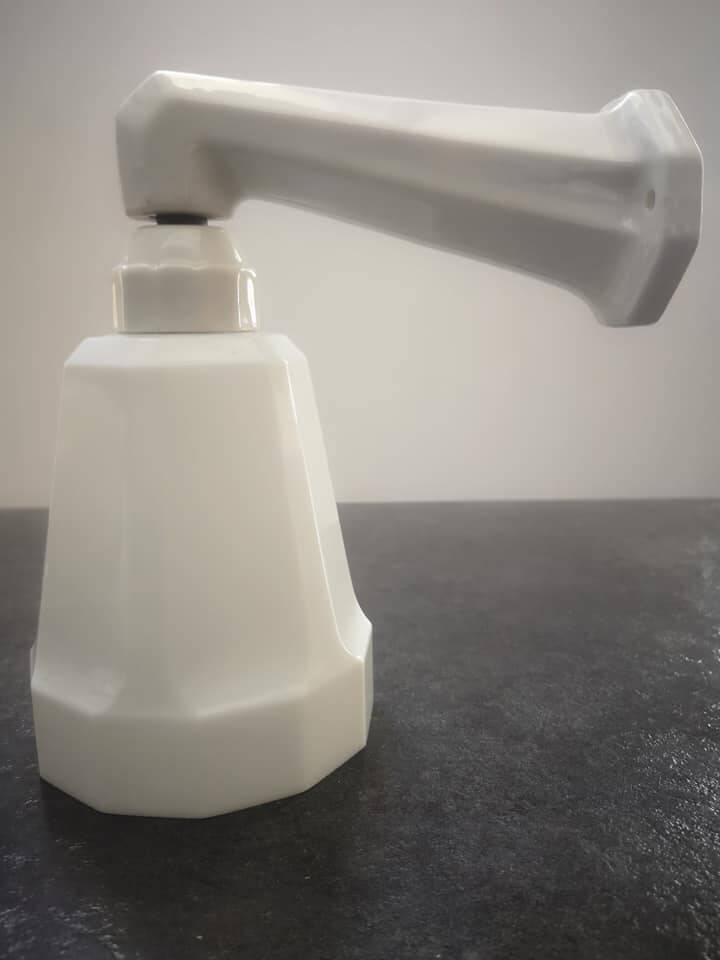 Old white porcelain bathroom wall light art deco 1930 opaline tulip