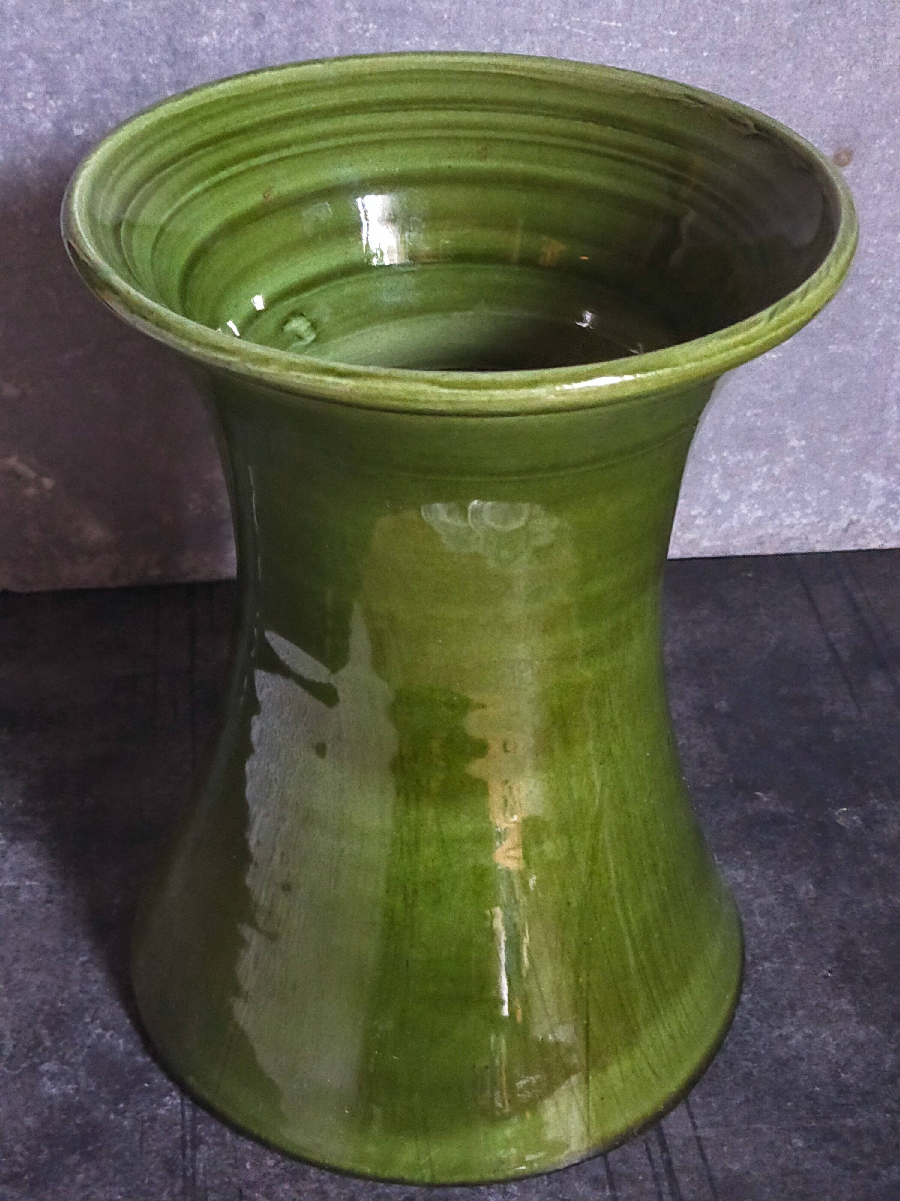 Vintage ceramic diabolo vase from the 1950s