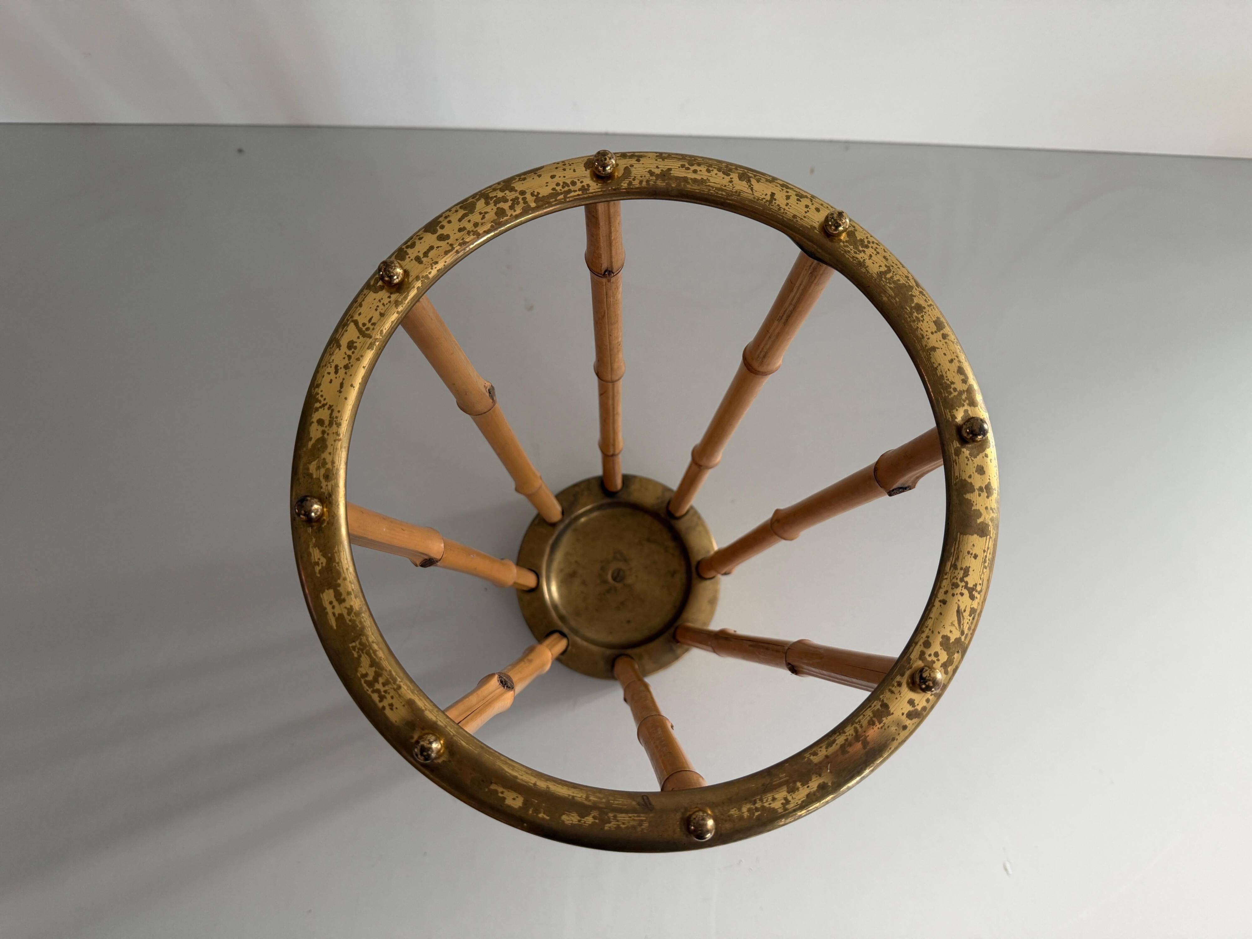 Bamboo and brass umbrella stand, 1960s, Germany