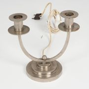 Lampe Art Déco circa 1930 en laiton nickelé