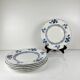 Set of 6 flat plates Terre de Fer KG Lunéville, model "Jane", blue, 1890-1915