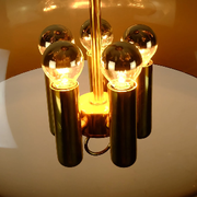 Vintage space age pendant brown acrylic and brass 1970s richard essig pendant lamp