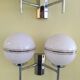 Paire d'appliques vintage, opaline et chrome