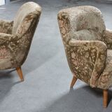 Pair of armchairs flower 50s