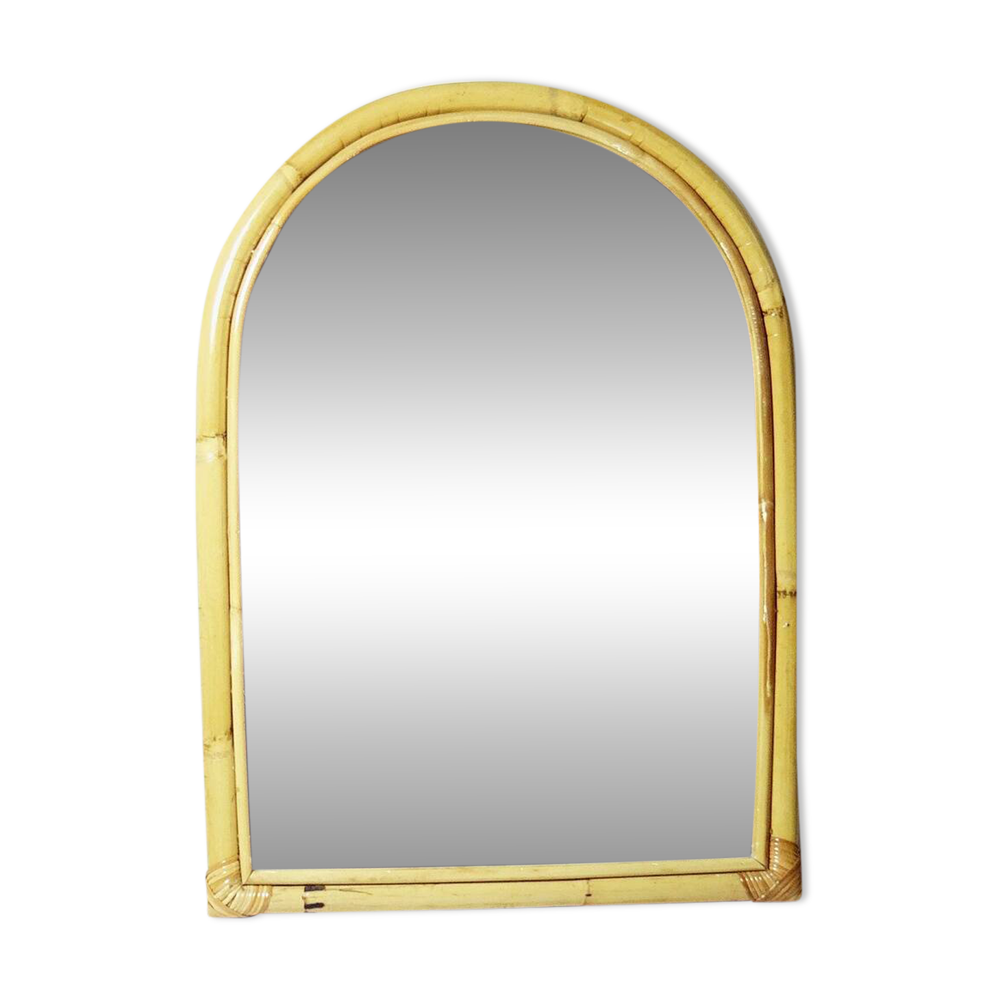 Large bamboo arch wall mirror, Italian, Riviera style, 1950s-60s.