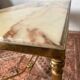 Vintage coffee table in marble and gold-tone metal