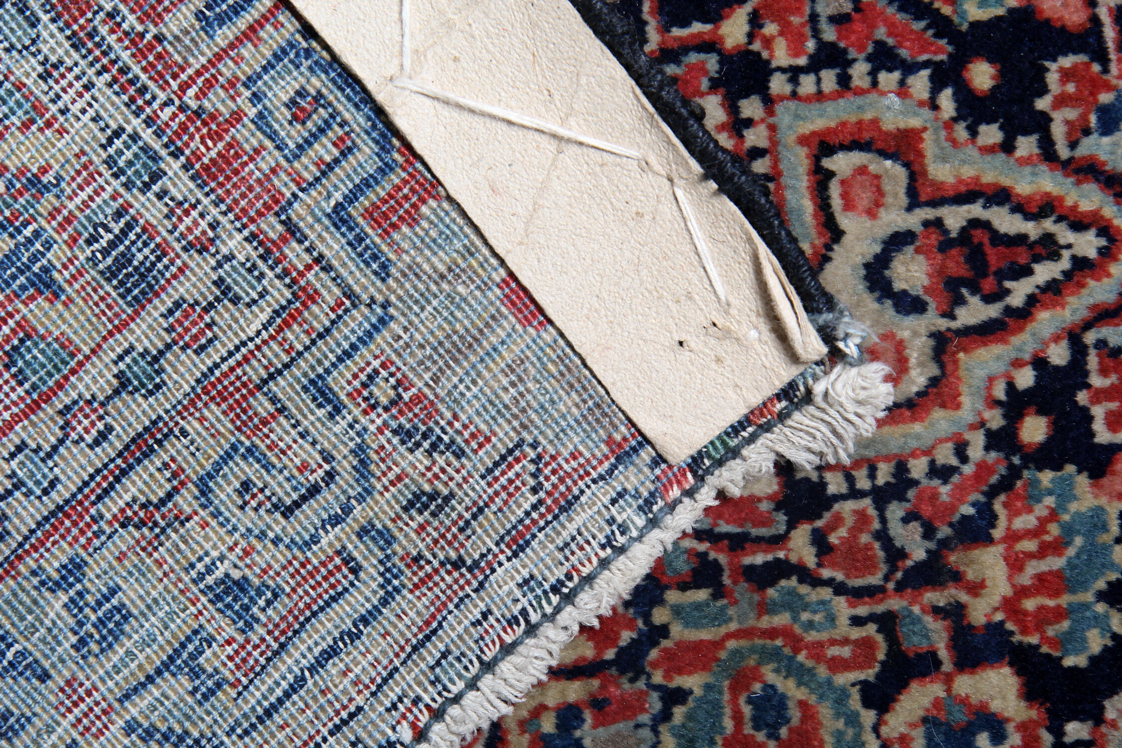 Oriental persian carpet red wool area rug 61x73cm