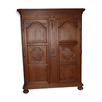 Louis XVI style blond oak wardrobe from Rinck