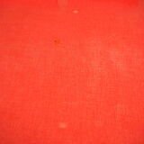 TABLE with two Italian EXTENSIONS and its 6 vintage CHAIRS of the 1970s in red color