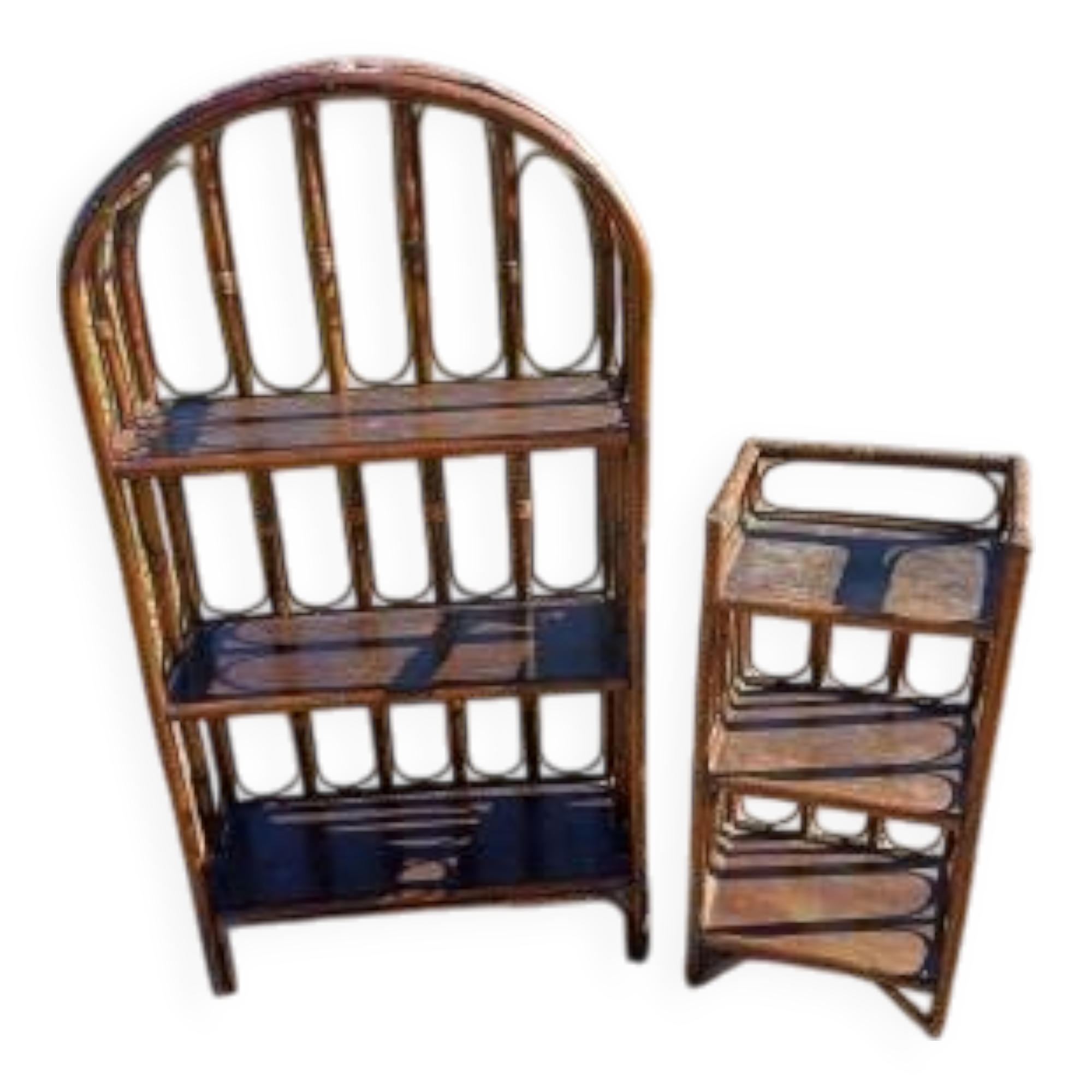 2 vintage rattan furniture