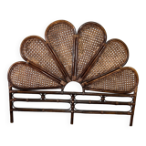 Rosette headboard in vintage rattan and canework
