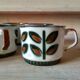 Set of 6 tea or coffee cups, ceramic Boch series Rambouillet in the 1960