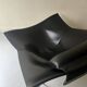 Design armchair Semana in black leather and steel by D. Weeks, limited edition 1980.