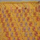 Tapis kilim jaune fait main