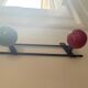 Retro coat rack with 3 red and green balls