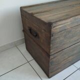 Old waxed wooden trunk 19th century