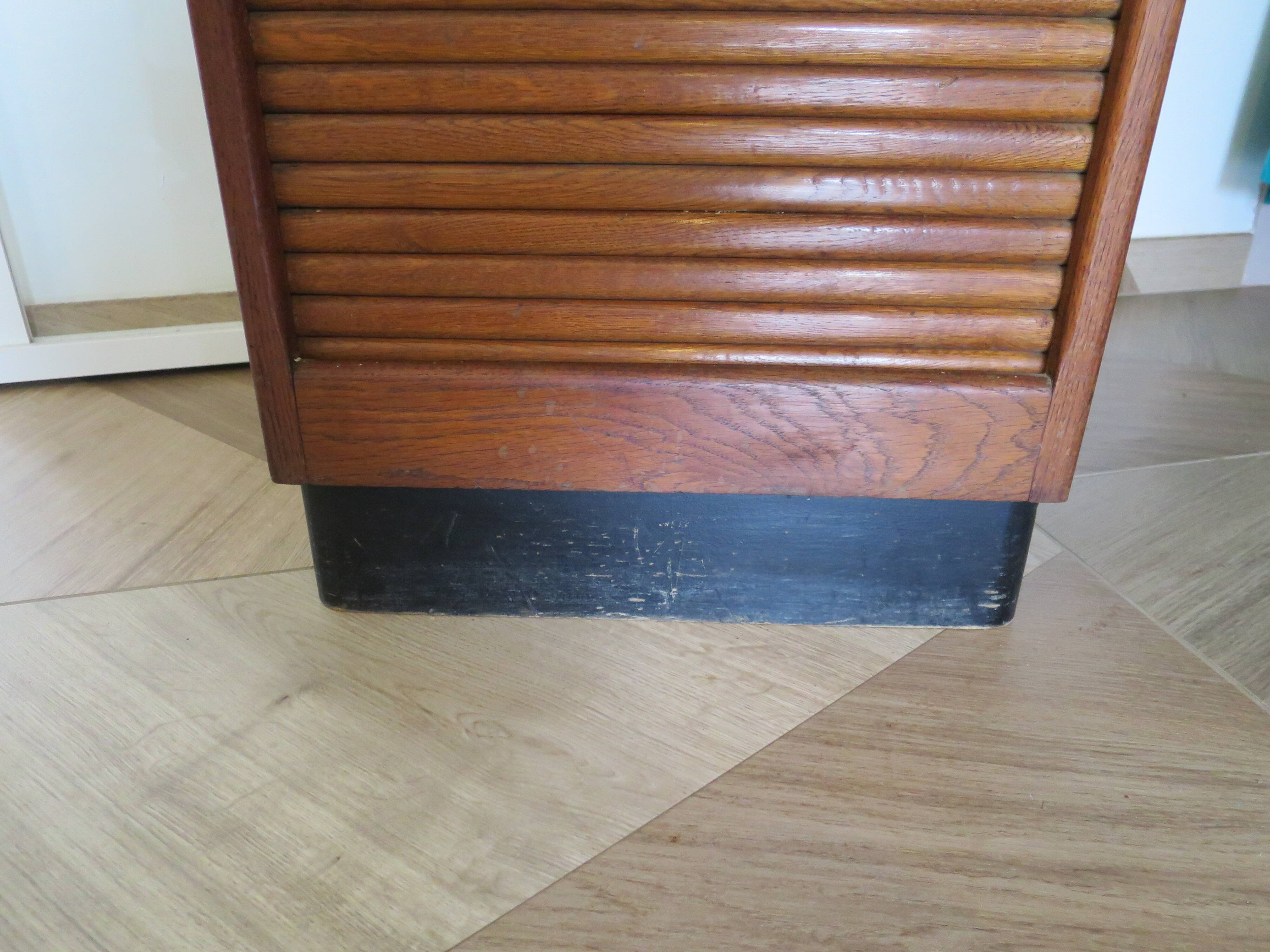 Burwood oak curtain file cabinet, 1960s
