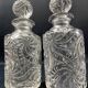 Pair of early 20th century SAINT LOUIS crystal perfume bottles, Fleurs de viole model