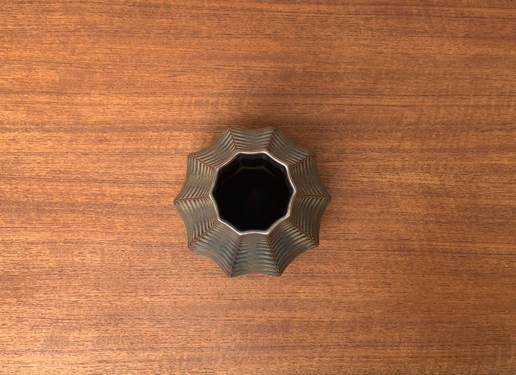 Vintage German brutalist ceramic gourd vase by Heinrich Fuchs for Luisenburg, 1970s.