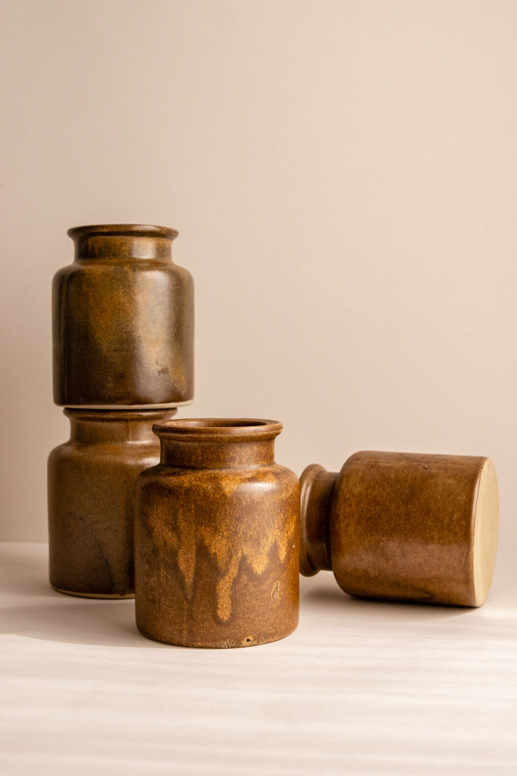 Brown Mustard Pot