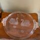 Glass plate decorated with swans