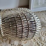 Woven silver-plated metal basket