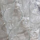 8 vintage pressed glass champagne glasses