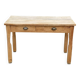 Renovated Parisian desk in raw solid wood with 2 drawers