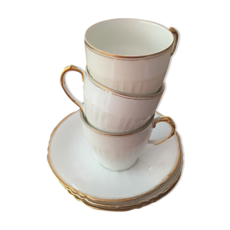 Lot de 3 tasses et soucoupes anciennes