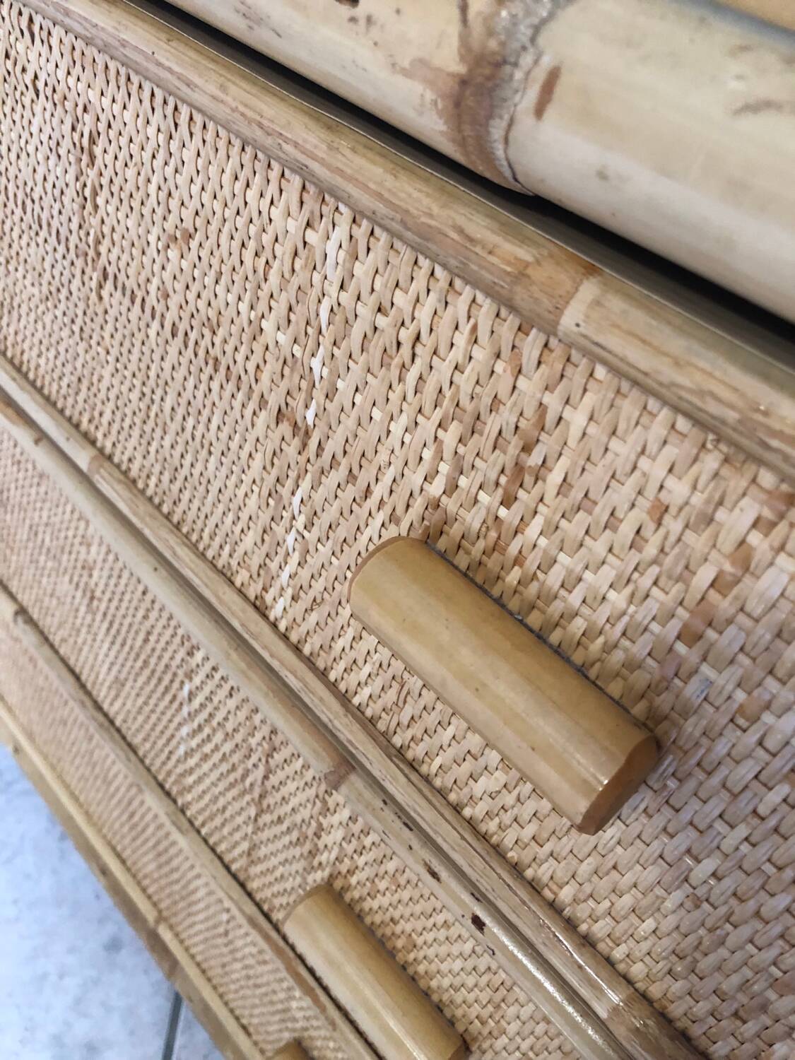 Commode bambou et rotin