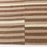 10x13 Dark Brown & Beige Vintage Kilim Rug, 311x394Cm