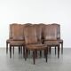 Great set of 8 stylish vintage sheepskin dining chairs with character