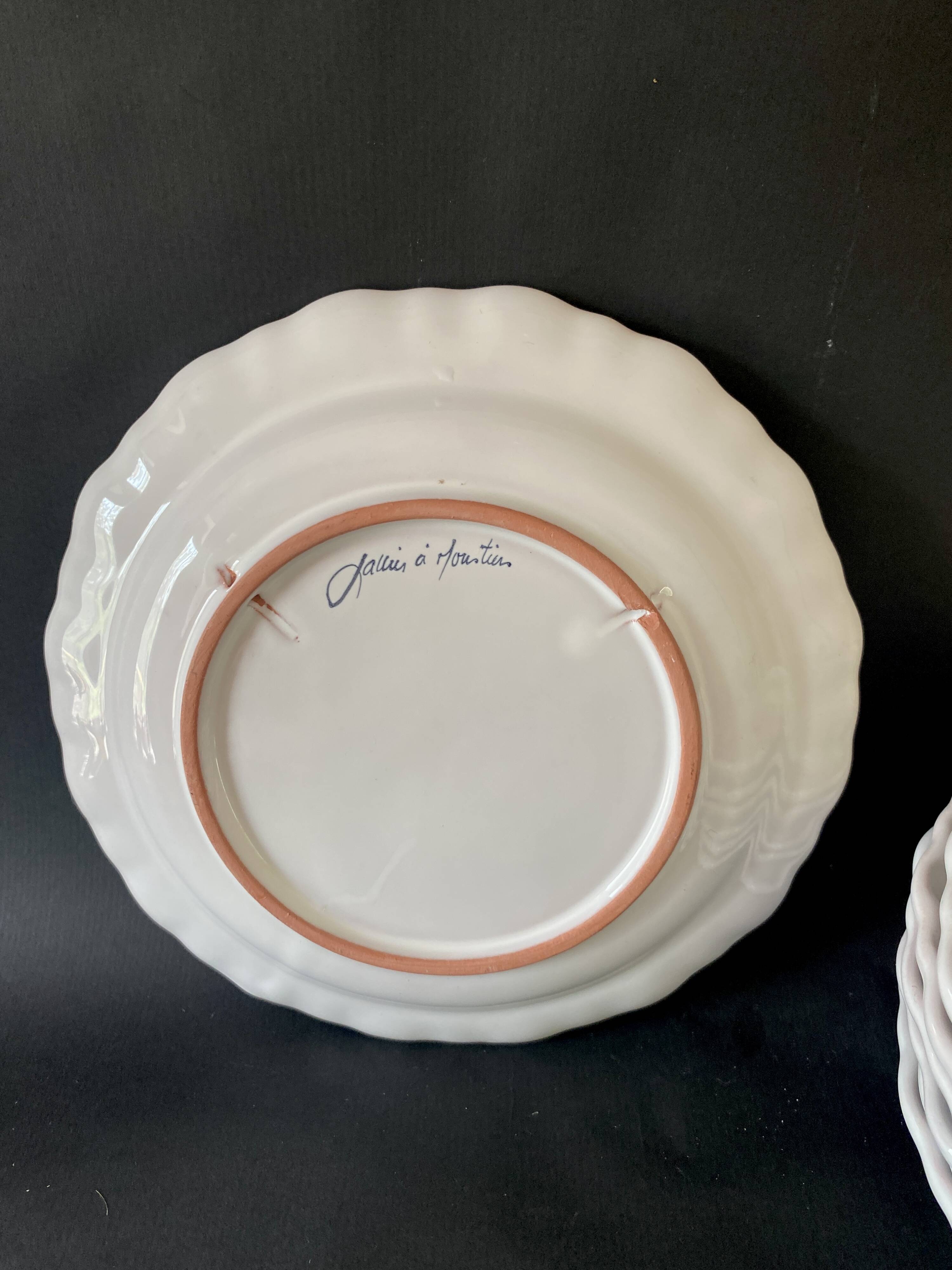 8 Moustiers ceramic plates