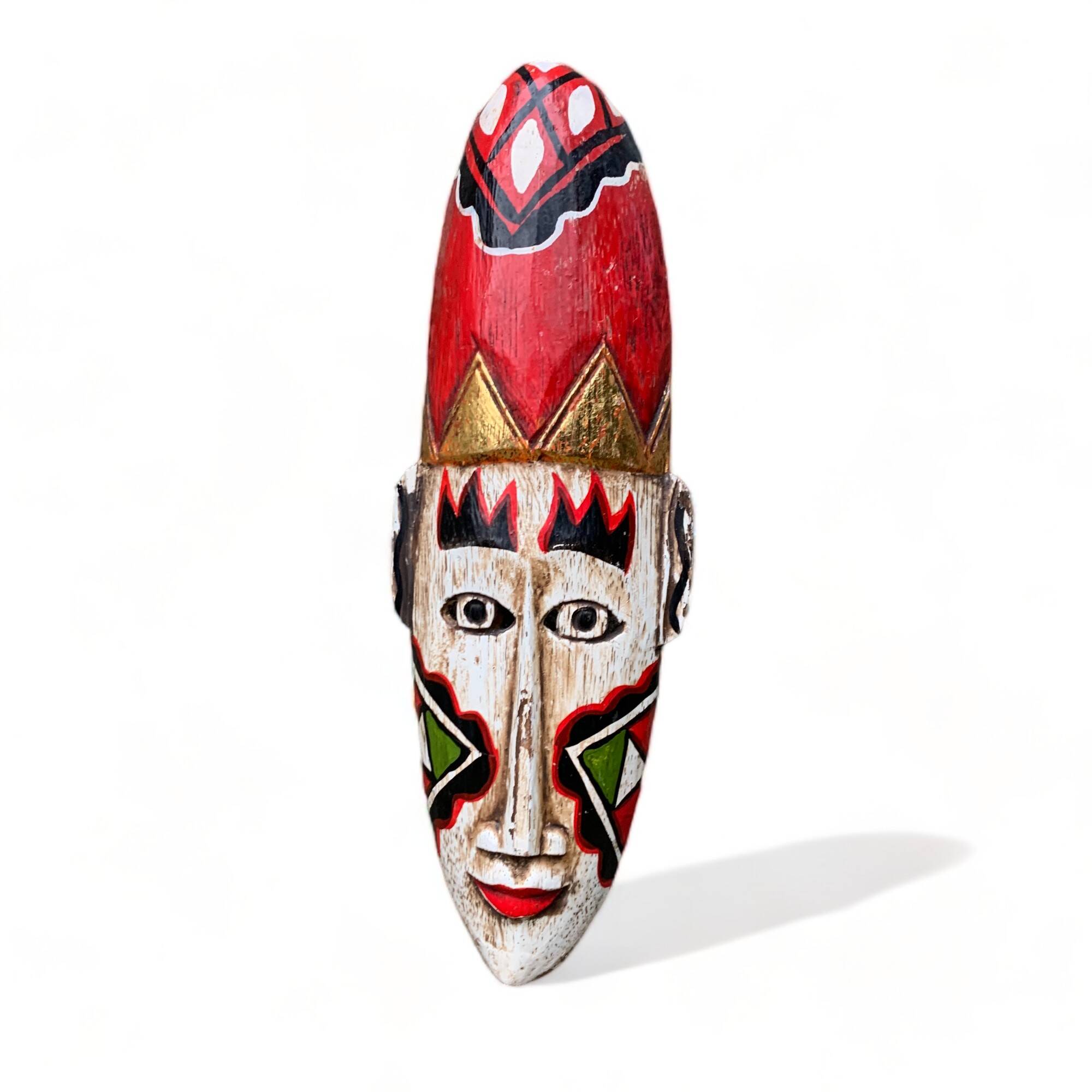 Traditional Javanese mask 30cm Java Indonesia made and painted old vintage hand