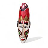 Traditional Javanese mask 30cm Java Indonesia made and painted old vintage hand