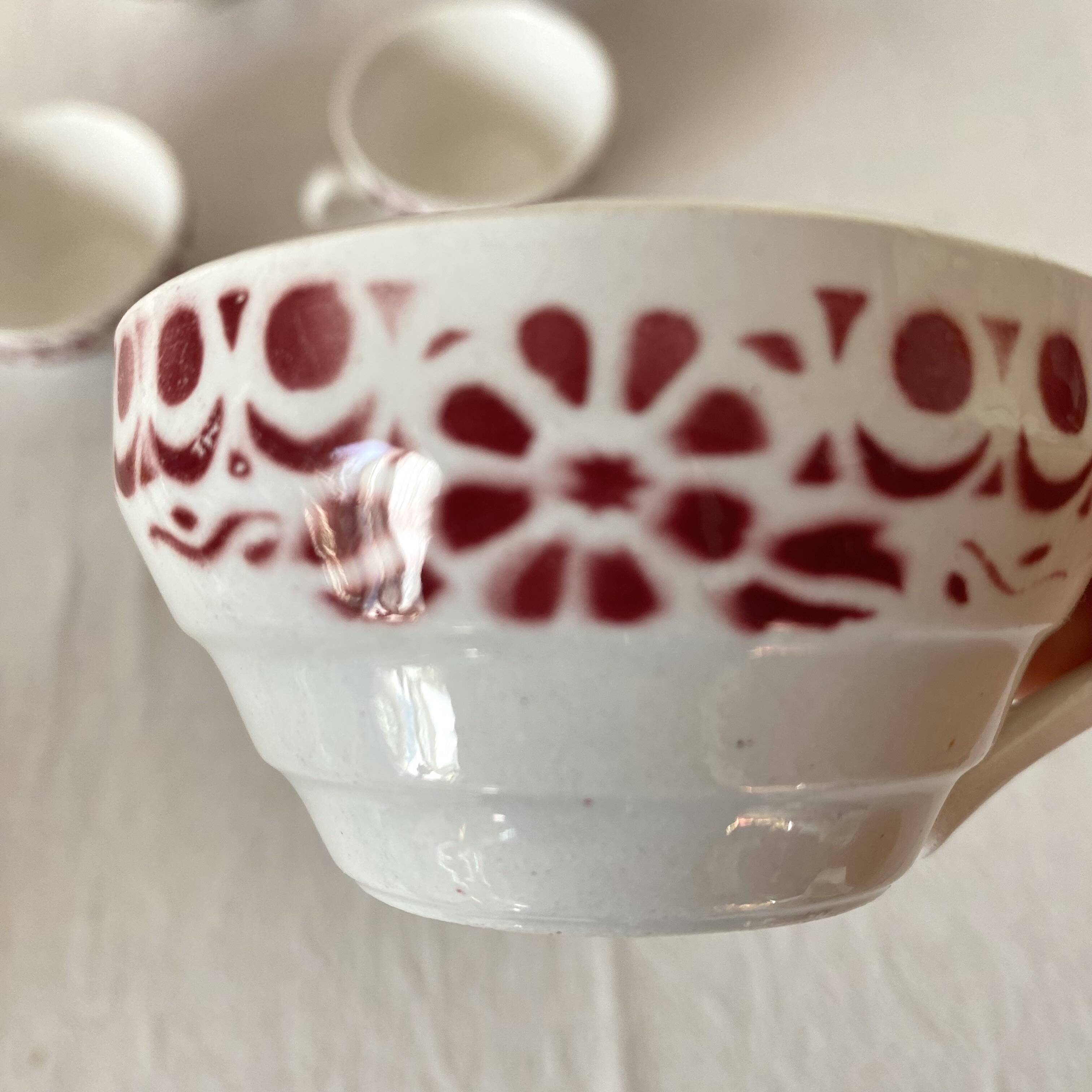 Old Sarreguemines cups