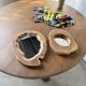 Set of 2 organic brutalist mirrors wood 1950s