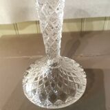 Pair of molded glass candlesticks