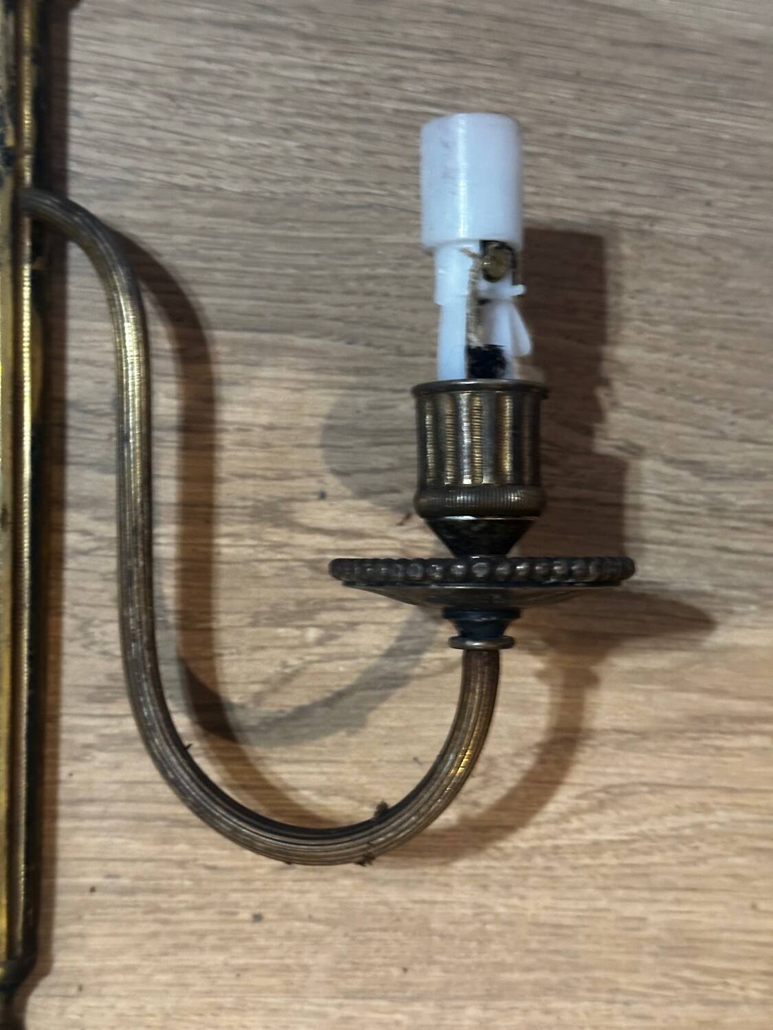 Pair of wall sconces in gilded brass – 2 lights – Louis XVI style