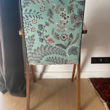 Fauteuil bridge vintage velours retapissé