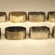 8 ronds de serviettes argent et or