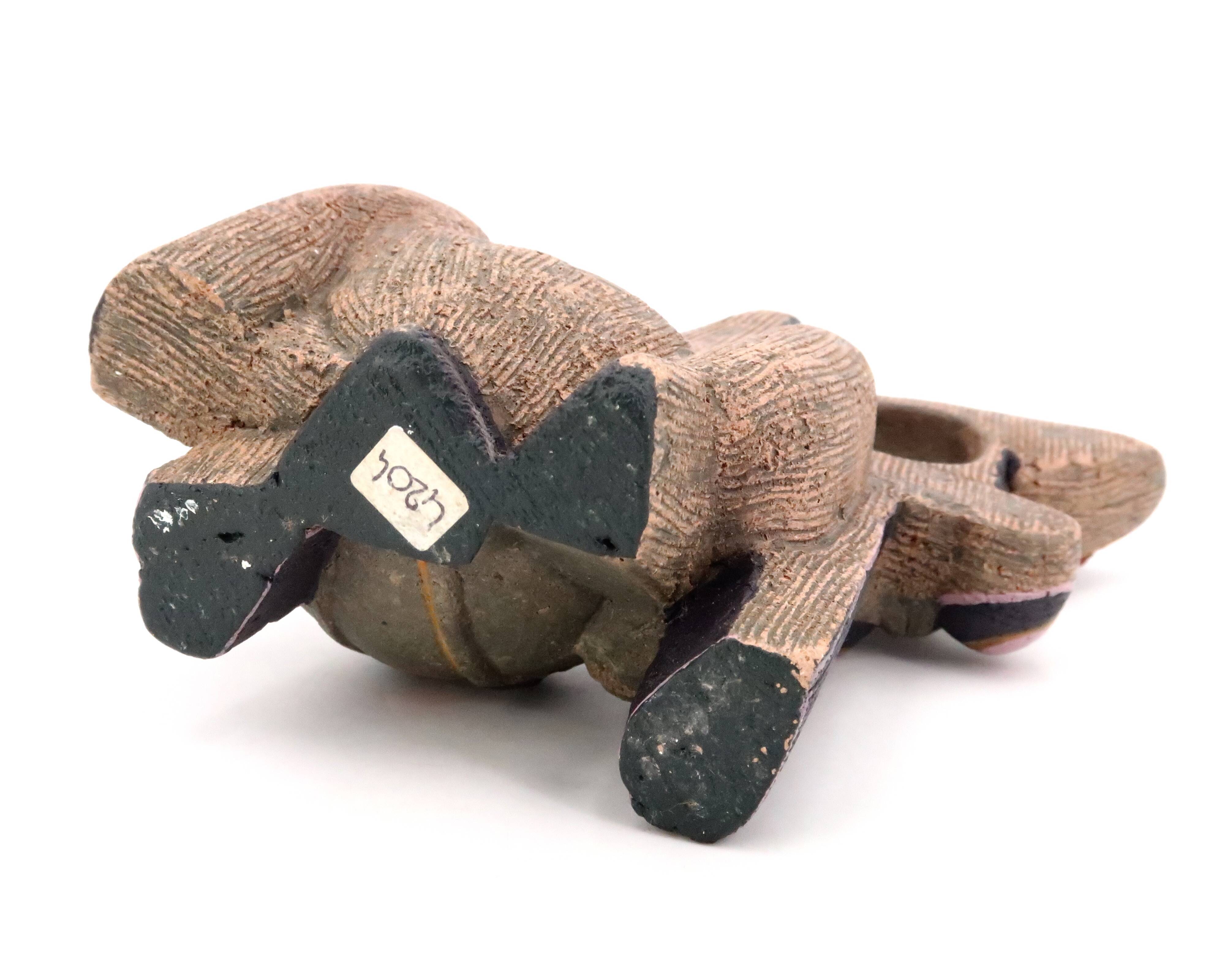 Cubic horse sculpture in painted ceramic, 1970s